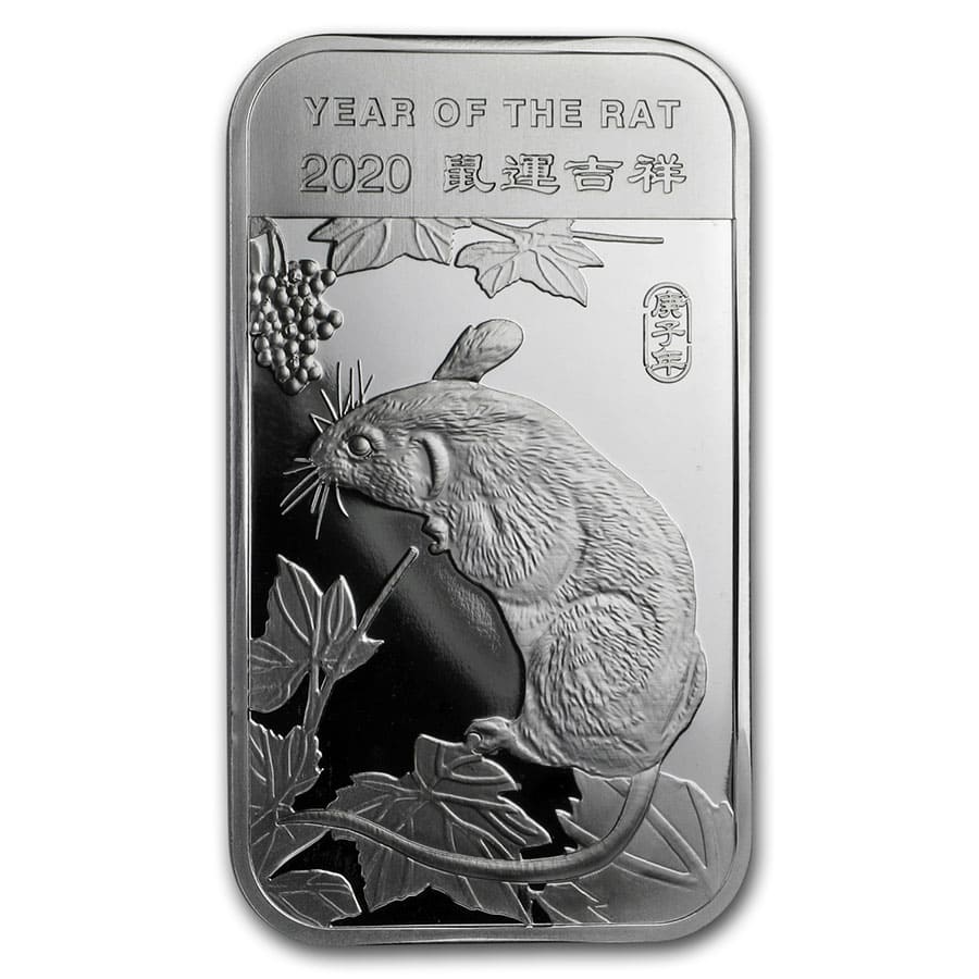 1 Unze Silberbarren- 2020 Year of the Rat