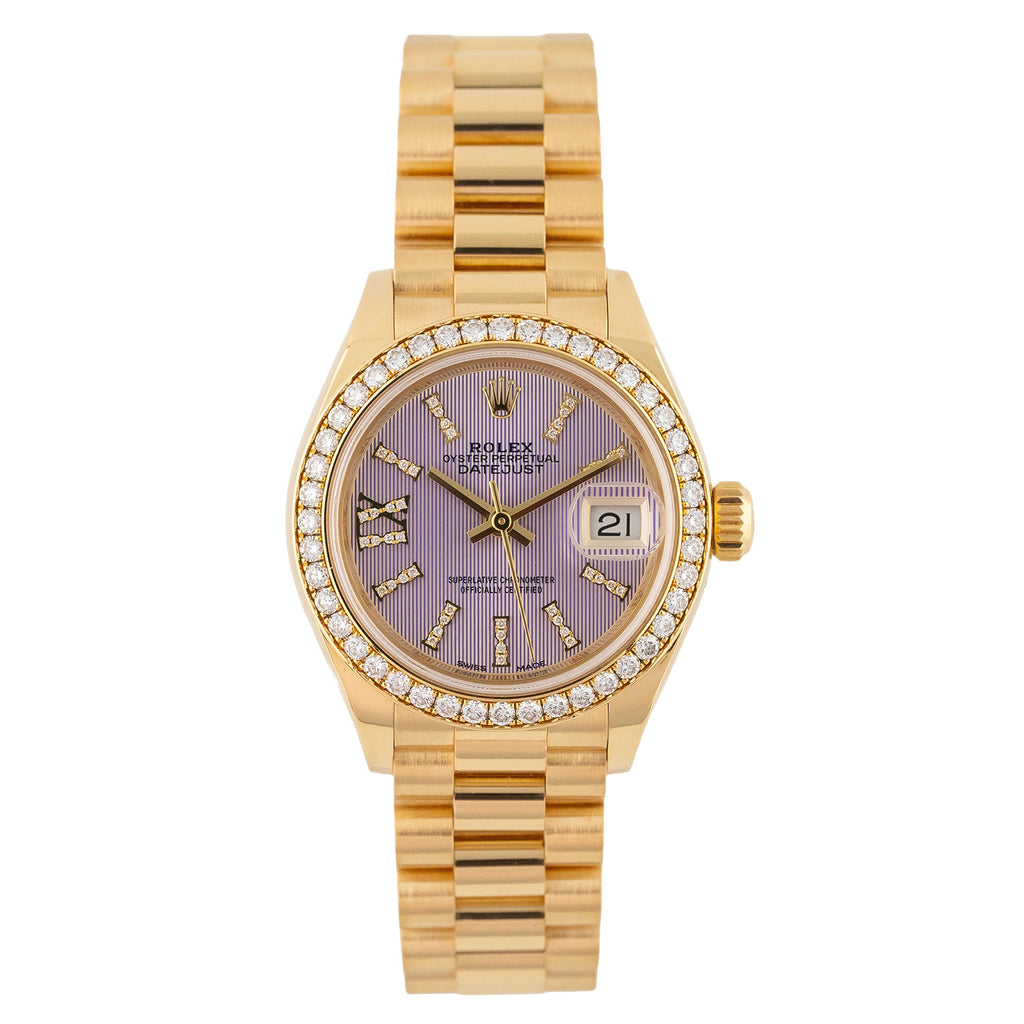 Lady Datejust 28mm Factory Diamond Bezel Factory Pink Diamond Linen Dial Full Set 2017 - 279138RBR