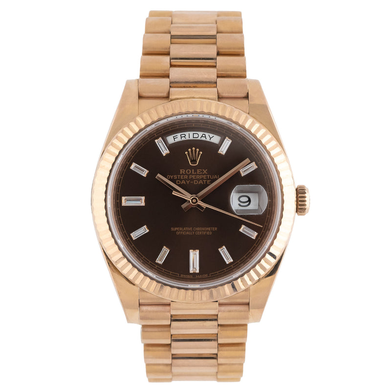 Day-Date 40mm Chocolate Baguette Diamond Dial 2018 - 228235
