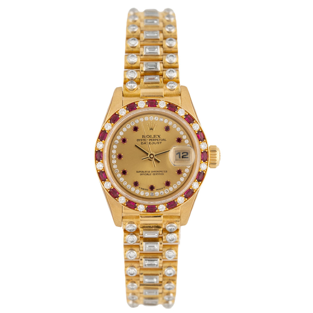 Lady-Datejust 26mm Confirmed All Factory Diamond Setting 1990 Rolex Service 2025 - 69198