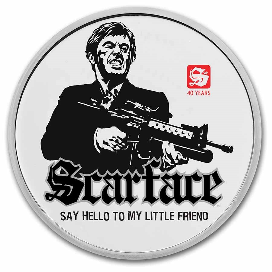 1 Unze Silber Chad Colorized 5000 Franc Scarface 40th in TEP