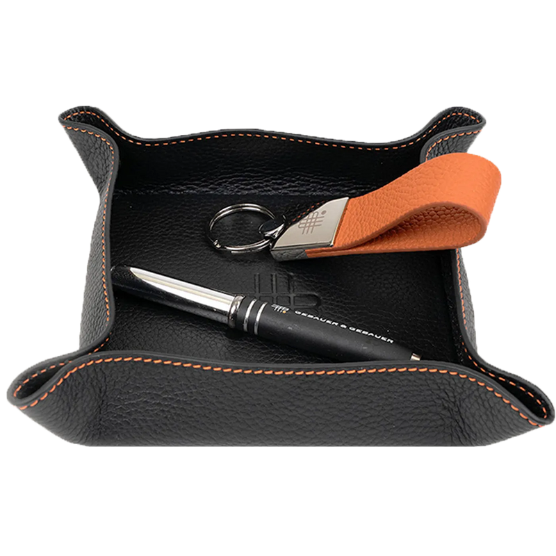 Leather Tray - schwarz