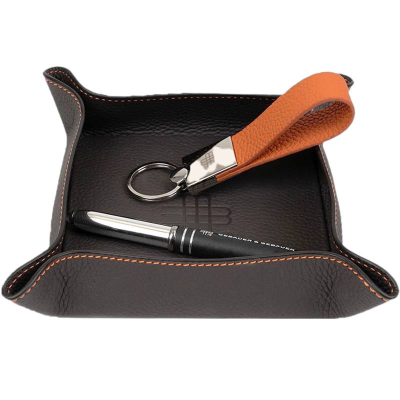 Leather Tray - braun