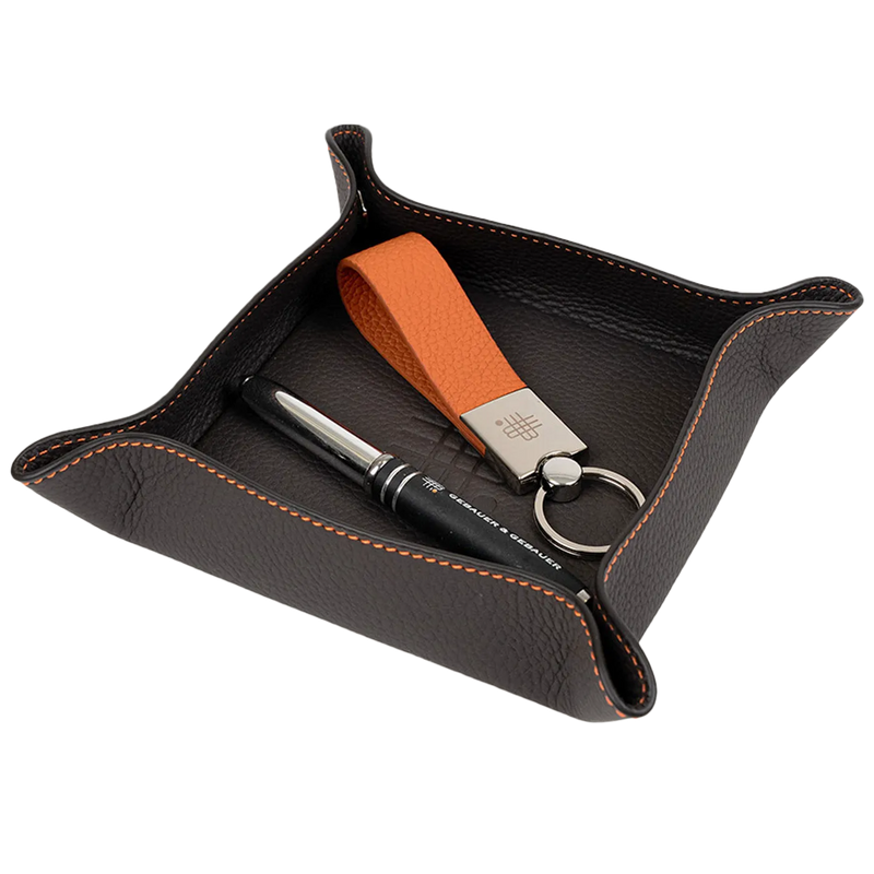 Leather Tray - braun