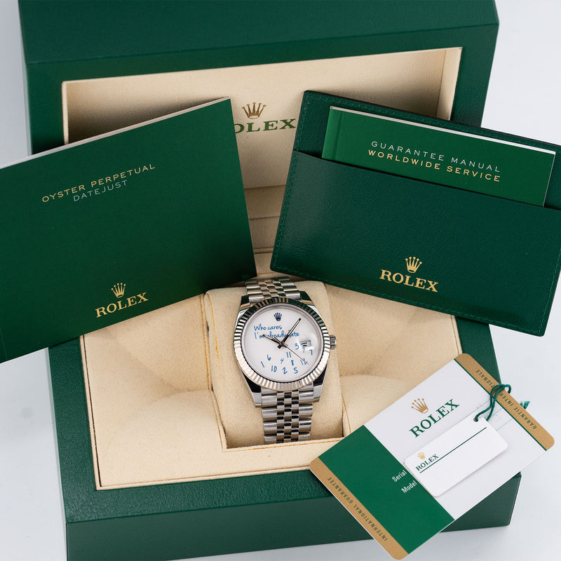 Datejust 41mm Who Cares Dial Full Set Jubilee 2018 126334 – Marc