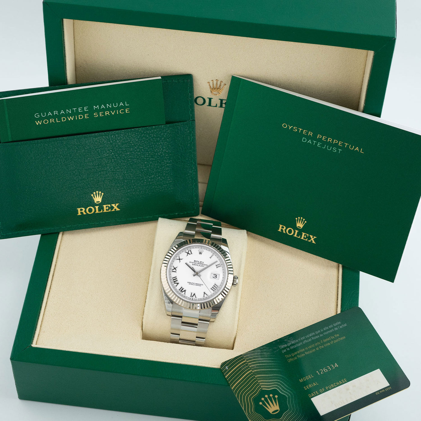 Datejust 41mm White Roman Dial Unworn 2026 Oyster - 126334