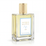 Acqua Alpes 2221 Eau de Parfum – Flakon in Seitenansicht, hellgelbes Glas mit Alpen-Etikett