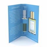 Acqua Alpes 2221 Eau de Parfum – aufgeklappte Geschenkbox mit Flakon und Probenzerstäuber