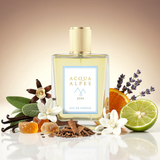 Acqua Alpes 2334 Eau de Parfum – Flakon mit Orange, Lavendel und weißen Blüten als Duftzutaten