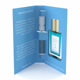 Acqua Alpes 2828 Eau de Toilette – aufgeklappte Geschenkbox mit Flakon und Probenzerstäuber