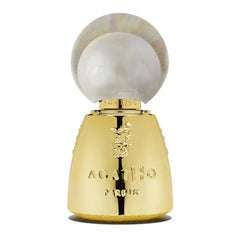 Agatho Rossopompeiano Parfum – goldfarbener Flakon mit cremefarbener Kuppel, Kopfnote Mandarine