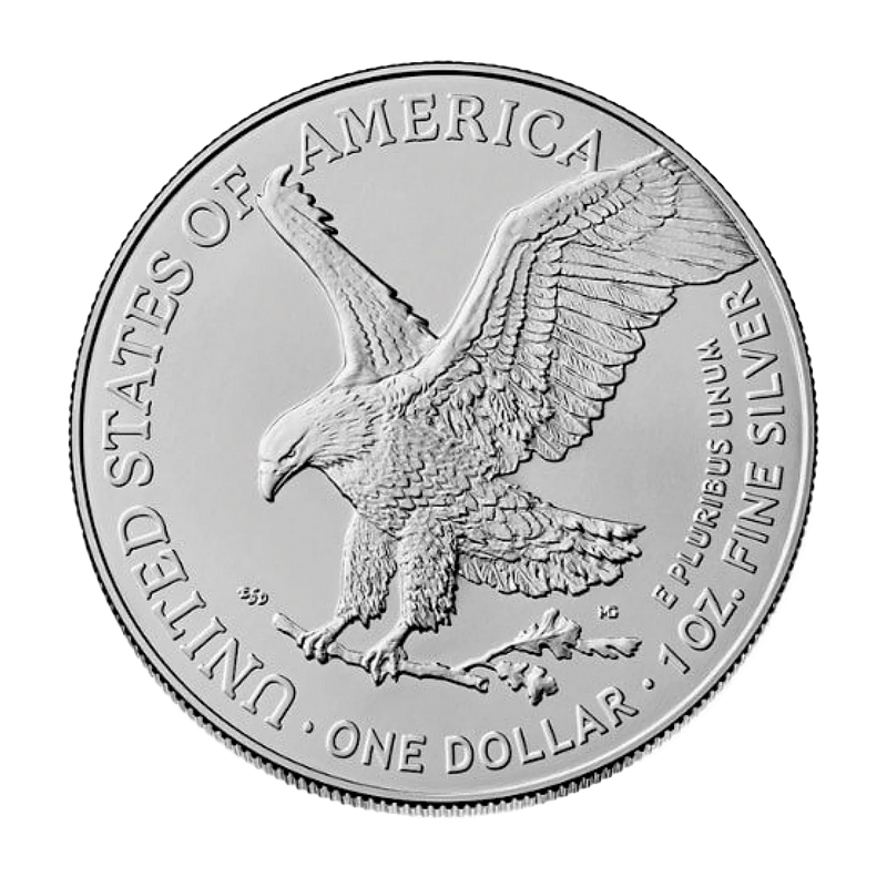 Colorized orange Flamingo over Silver Eagles