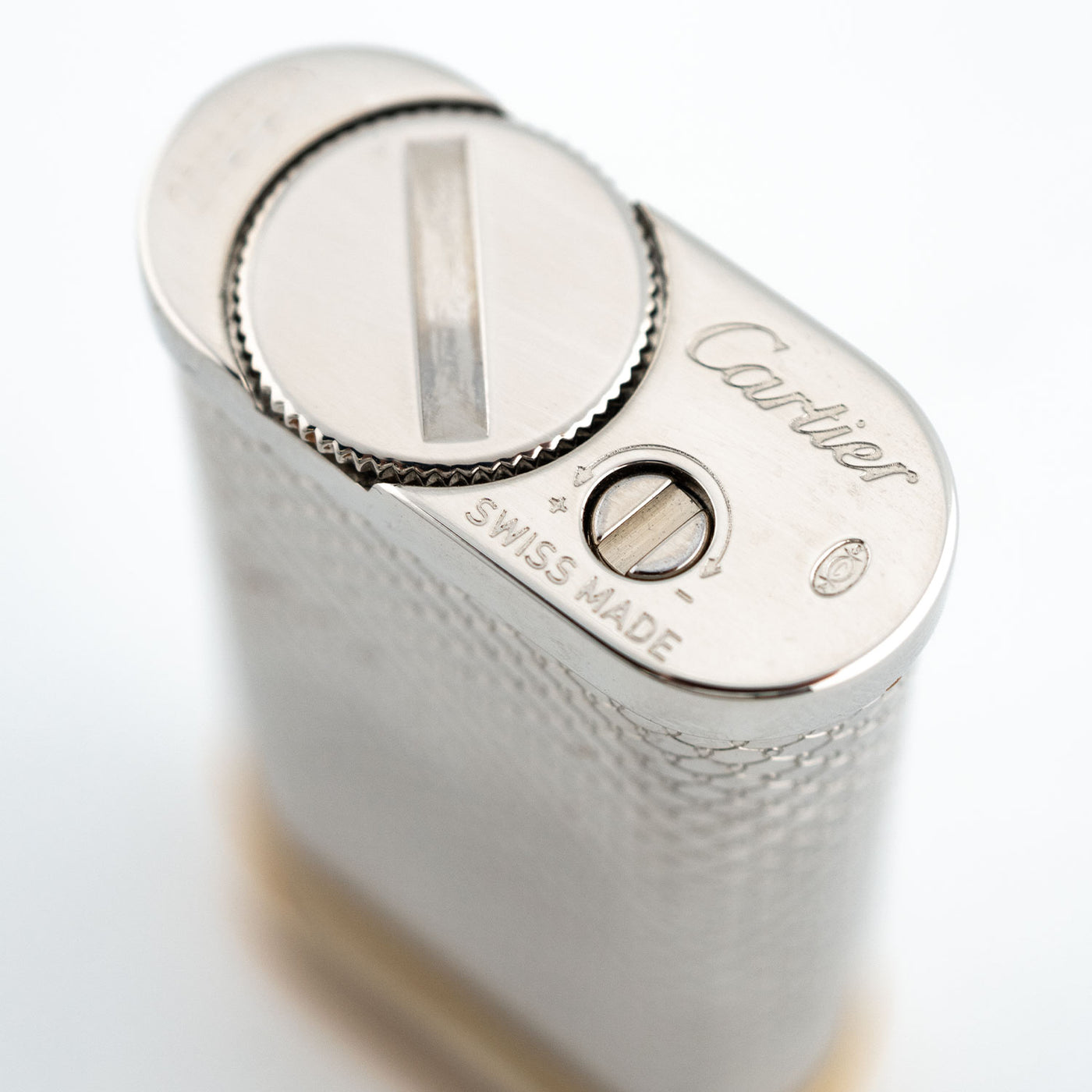 Silver Plated Must De Cartier Lighter Lighter Royking Palladium